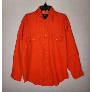 Vtg Williams Bay 80s Safety Orange Button-Up Hunting Shirt Mens Large
